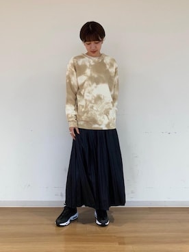 「BEAUTY&YOUTH UNITED ARROWS(ビューティーアンドユースユナイテッドアローズ)のBY∴ K10 イエローゴールドネックレス ¨(ネックレス、ゴールド系)」を使った、渡邉 楓さん(レディース・166cm)の秋コーディネート