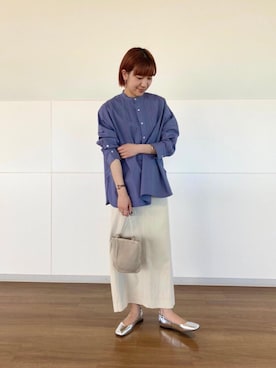 「BEAUTY&YOUTH UNITED ARROWS(ビューティーアンドユースユナイテッドアローズ)のBY∴ メタルヒネリバングル(バングル/リストバンド、ゴールド系)」を使った、渡邉 楓さん(レディース・166cm)の冬コーディネート