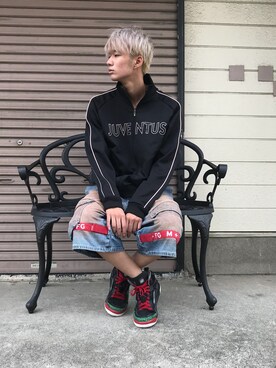 「NIKE(ナイキ)のアイテム(ジャージ)」を使った、古着屋 O.WELLさん(メンズ・176cm)の夏コーディネート