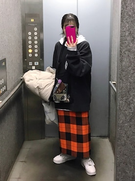 「NIKE(ナイキ)のアイテム(スウェット)」を使った、ori_さん(レディース・150cm)の冬コーディネート