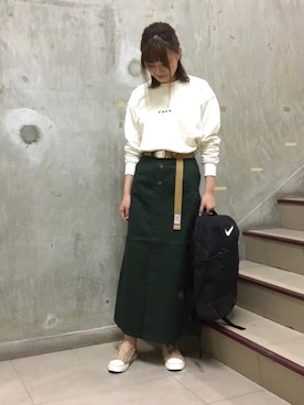「NIKE(ナイキ)のアイテム(バッグ)」を使った、coen misakiさん(レディース・160cm)の夏コーディネート
