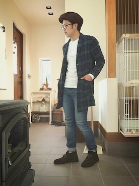 「Denim & Supply Ralph Lauren(デニムアンドサプライラルフローレン)のアイテム(Tシャツ/カットソー)」を使った、Mt.0344さん(メンズ・170cm)の冬コーディネート