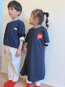 れいさんの「センターシームクロップドパンツ（BRANSHES | ブランシェス）」を使ったコーディネート
