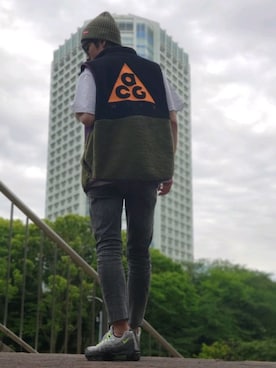 「NIKE(ナイキ)のアイテム(ベスト)」を使った、ジェロニモさん(メンズ・170cm)の秋コーディネート