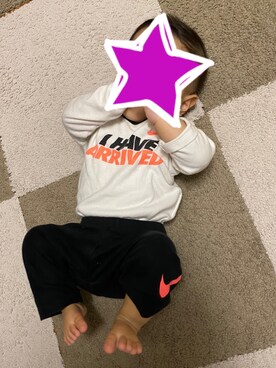 「NIKE(ナイキ)のアイテム(ママ&ベビー)」を使った、わたおさん(キッズ・60cm)の秋コーディネート