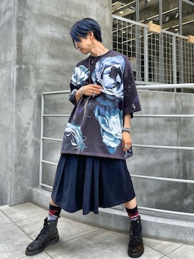 「gunda(ガンダ)のアイテム(ピアス(片耳用))」を使った、AZMAXXXさん(メンズ・174cm)の夏コーディネート