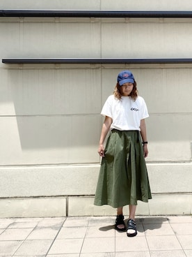「schott(ショット)のアイテム(スカート)」を使った、AYANEさん(メンズ・166cm)の夏コーディネート