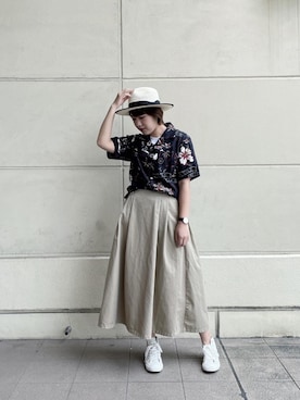 「schott(ショット)のアイテム(スカート)」を使った、AYANEさん(レディース・166cm)の春コーディネート