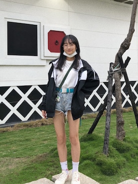 「NIKE(ナイキ)のアイテム(トレンチコート)」を使った、Zさん(レディース・155cm)の春コーディネート