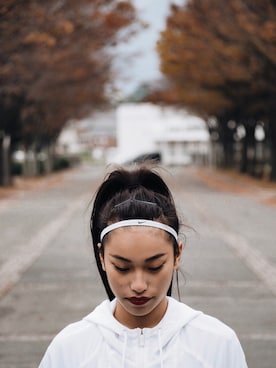 「NIKE(ナイキ)のアイテム(ナイロンジャケット)」を使った、大庭 凪紗さん(レディース・165cm)の冬コーディネート