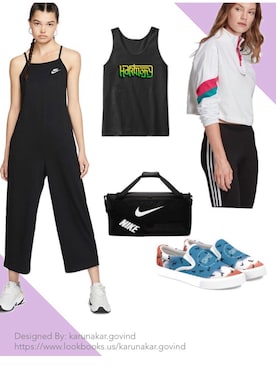 「NIKE(ナイキ)のアイテム(オールインワン・サロペット)」を使った、blitzkriegさん(レディース・160cm)の冬コーディネート