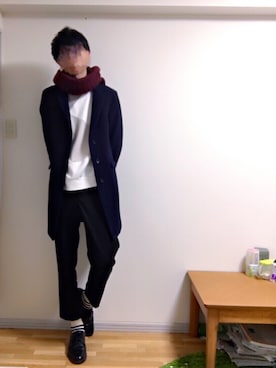 「STUDIOUS(ステュディオス)のアイテム(アクセサリー)」を使った、すこさん(メンズ・185cm)の冬コーディネート
