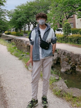 「NIKE(ナイキ)のアイテム(ナイロンジャケット)」を使った、®️🧸さん(メンズ・171cm・20代)の春コーディネート