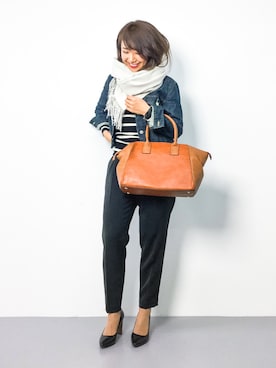 「STUDIOUS(ステュディオス)のアイテム(マフラー)」を使った、natsuさん(レディース・155cm)の冬コーディネート