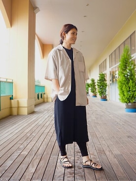 ARKnets STAFFさんの「PORT BY ARK / ポートバイアーク：Open Collar SS Shirt：PO09-SH003[COR]（PORT BY ARK | ポートバイアーク）」を使ったコーディネート