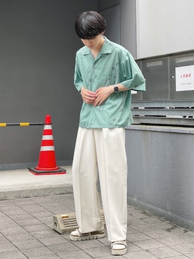「NOWEAR(ノーウェア)のアイテム」を使った、がーさん(メンズ・177cm)の夏コーディネート