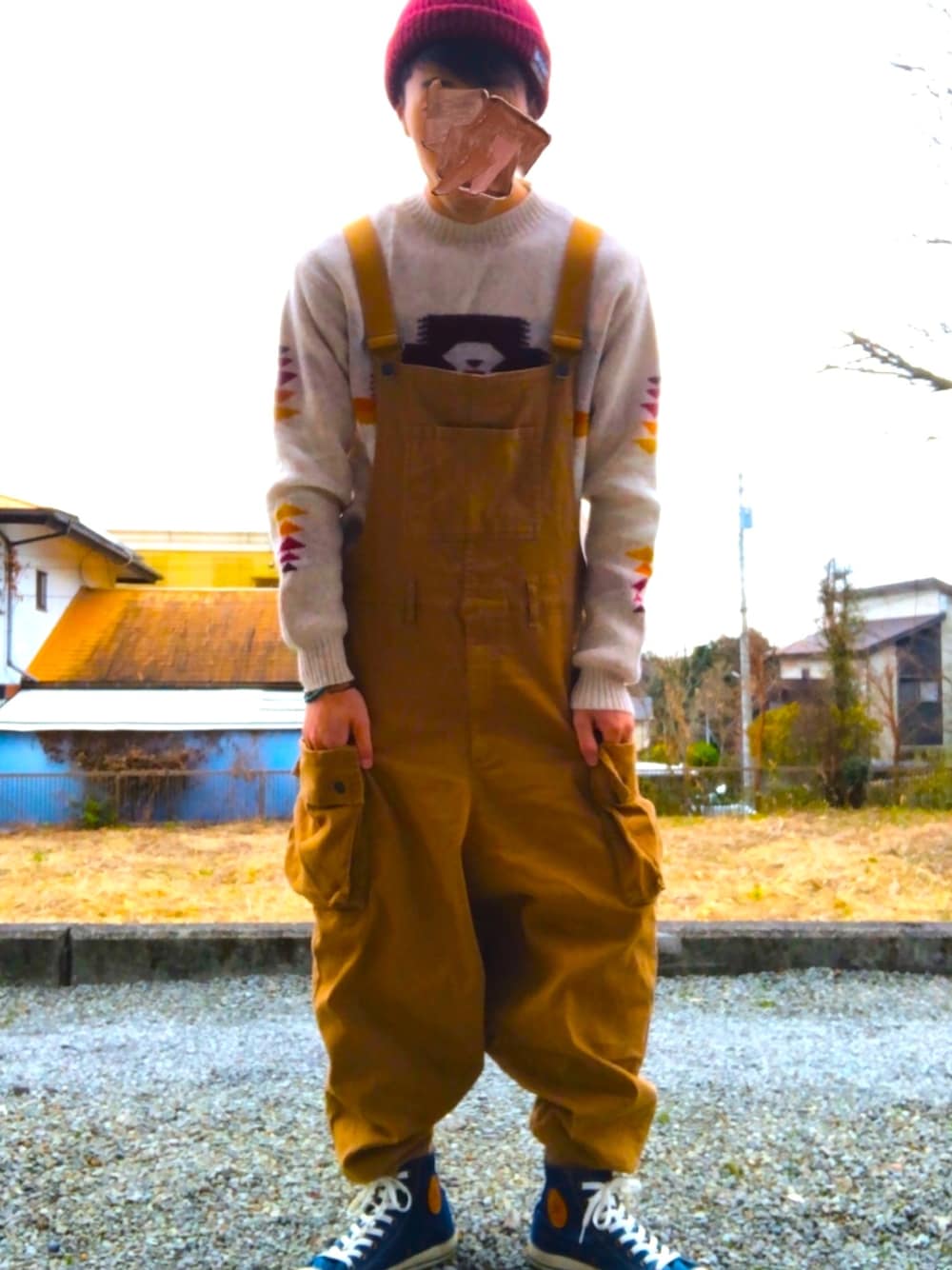 SANTAさんの「Nick rib overall / ニックリブオーバーオール（glamb）」を使ったコーディネートの1枚目の写真