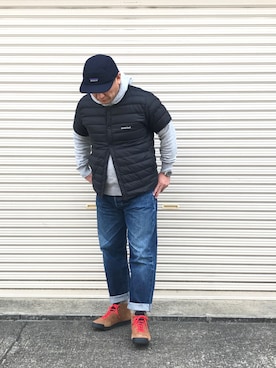 「NIKE(ナイキ)のアイテム(ブーツ)」を使った、たくわんさん(メンズ・169cm・40代)の冬コーディネート