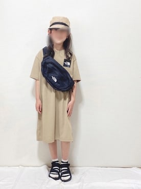 hinacoccoさんの「THE NORTH FACE / キッズ ハイク キャップ 19 (ユニセックス 50～56cm)（こども ビームス | コドモビームス）」を使ったコーディネート