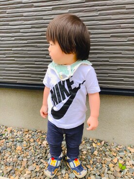 「NIKE(ナイキ)のアイテム(ママ&ベビー)」を使った、haruwedさん(キッズ・74cm)の夏コーディネート