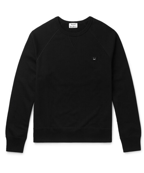 Acne Studios(アクネストゥディオズ)の「Acne Studios College Loopback Cotton-Jersey Sweatshirt(スウェット・メンズ・Black/White/Gray・XS/S/M/L/XL)」の1枚目の写真