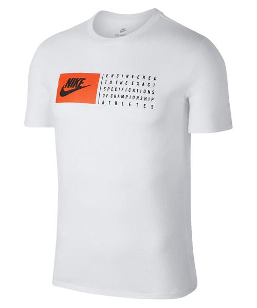 NIKE(ナイキ)の「ナイキ M VERBIAGE Tシャツ(Tシャツ/カットソー・レディース・ホワイト/ブラック・S/M/L)」の1枚目の写真