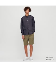 UNIQLO | リネンコットンスタンドカラーシャツ（長袖）(シャツ/ブラウス)