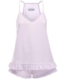 Ruffled Seersucker Cotton Pajama Set