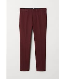 H&M - スキニーフィット コットンチノパンツ - レッド