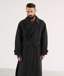 LIDNM | WOOL CHECK TRENCH COAT(トレンチコート)