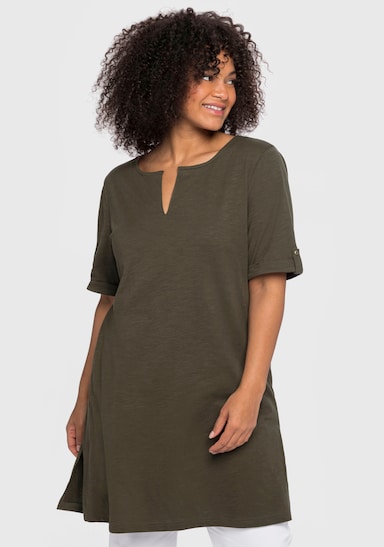 sheego Longshirt - dunkeloliv