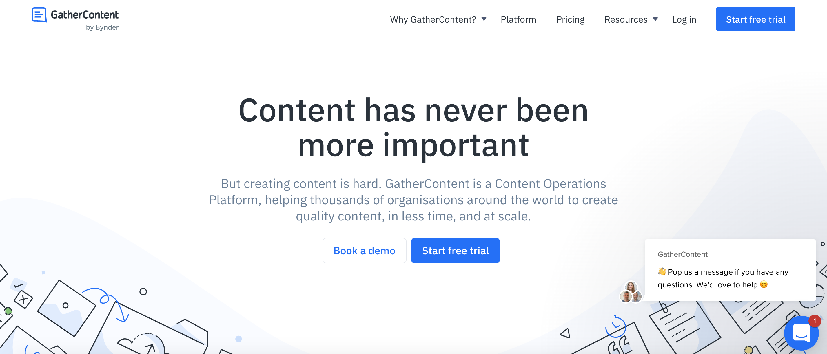 GatherContent home page