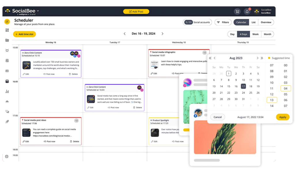 Social Bee scheduler