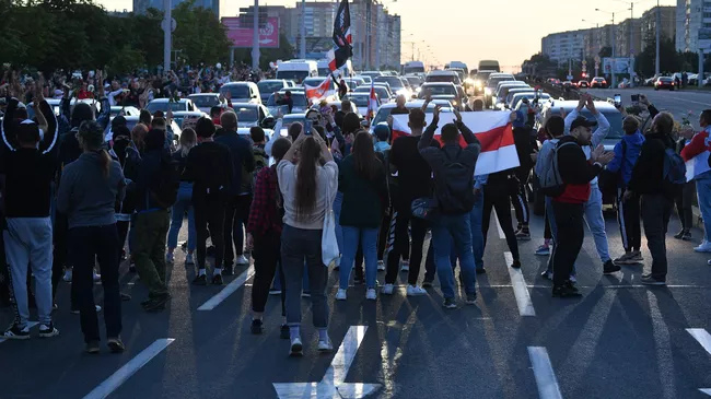Участники акции протеста в Минске