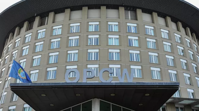Вид на здание Организации по запрещению химического оружия в Гааге
