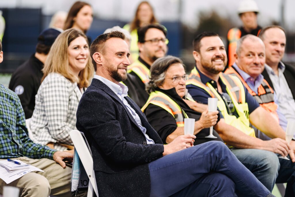 Jansen Dell sits amongst those working on the Cincinnati Open campus transformation project