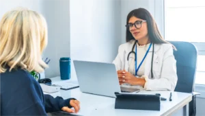 Doctor is aligned with communication to her patient and doesn't have a communication gap