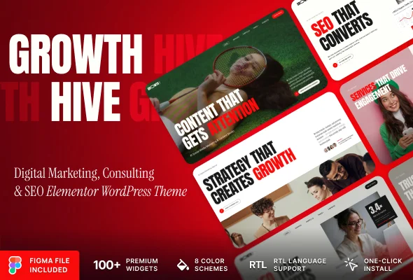 Growth Hive - Consulting Agency & Digital Marketing WordPress Theme Preview