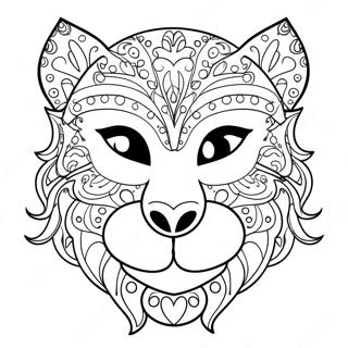 Funny Animal Mask Coloring Page 10121-8160