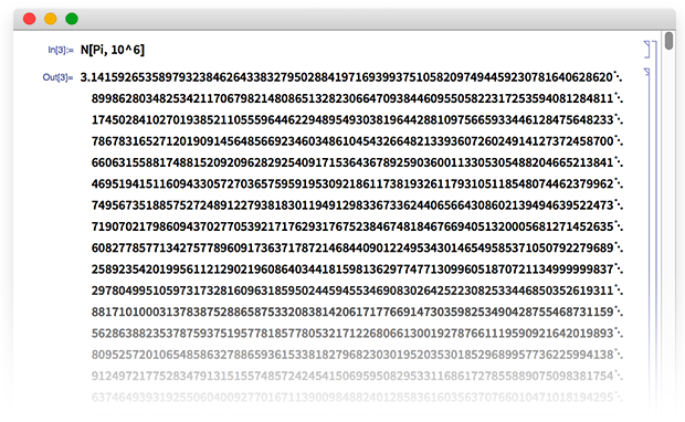 N[Pi, 10^6]