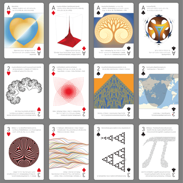 Part of our deck of code cards, each with a different Wolfram Language tweetable program