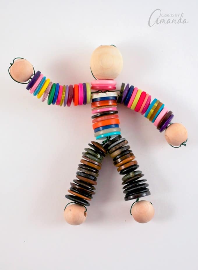 You could use this button doll tutorial with a group of adults (a great project for seniors too) or with children.