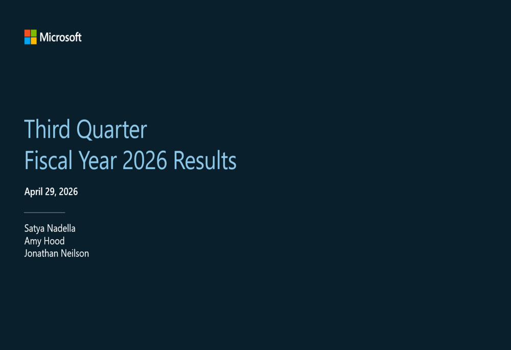 Microsoft Q3 FY26 slides