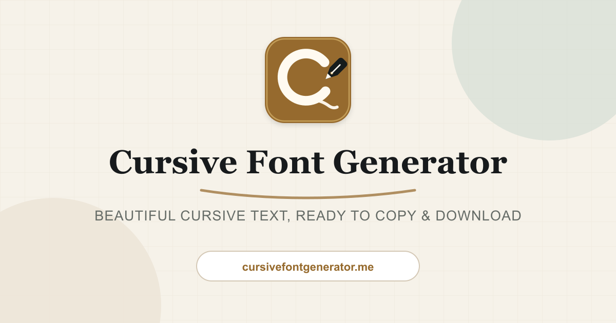 Cursive Font Generator