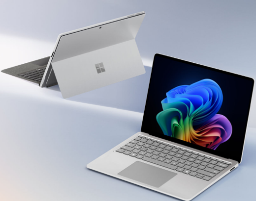 Surface Laptop (第 7 版) と Surface Pro (第 11 版プラチナ版) のスクリーンショット。