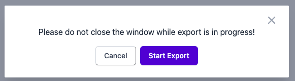 Form Vibes: Pop up to Start Exporting