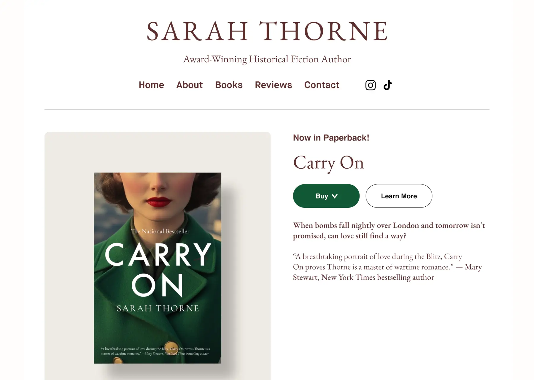 Author website example