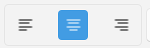 text alignment for left justified, centered, right justified