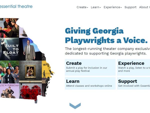 Essential Theatre Home page after redesign