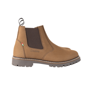 Dedito Omnio: brown nubuck chelsea boot